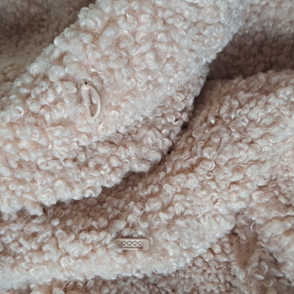Martha Stewart Faux Curly Lamb Fur Soft Pink Coat Sz. XL NWOT - Picture 5 of 15